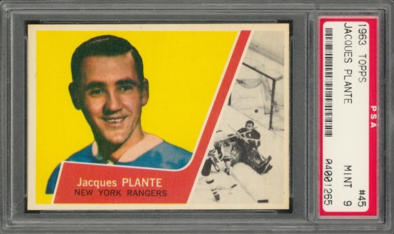 1963/64 Topps #45 Jacques Plante – PSA MINT 9